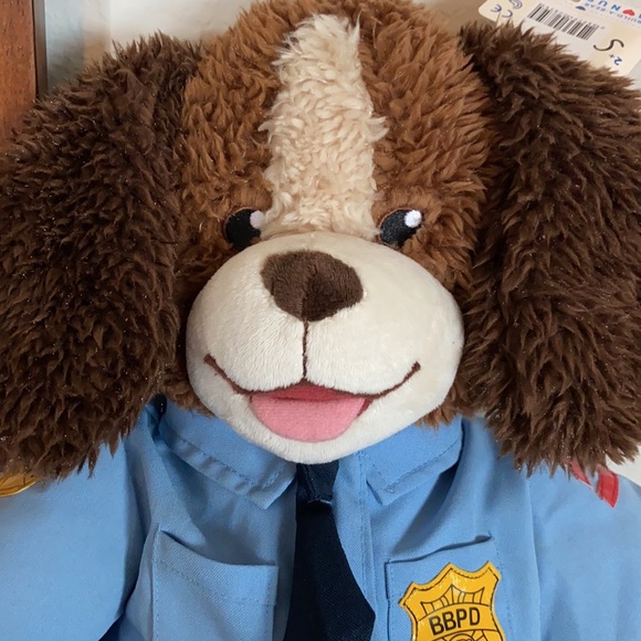 Build A Bear Workshop Playful Brown Pup with Police Outfit - Picture 3 of 12